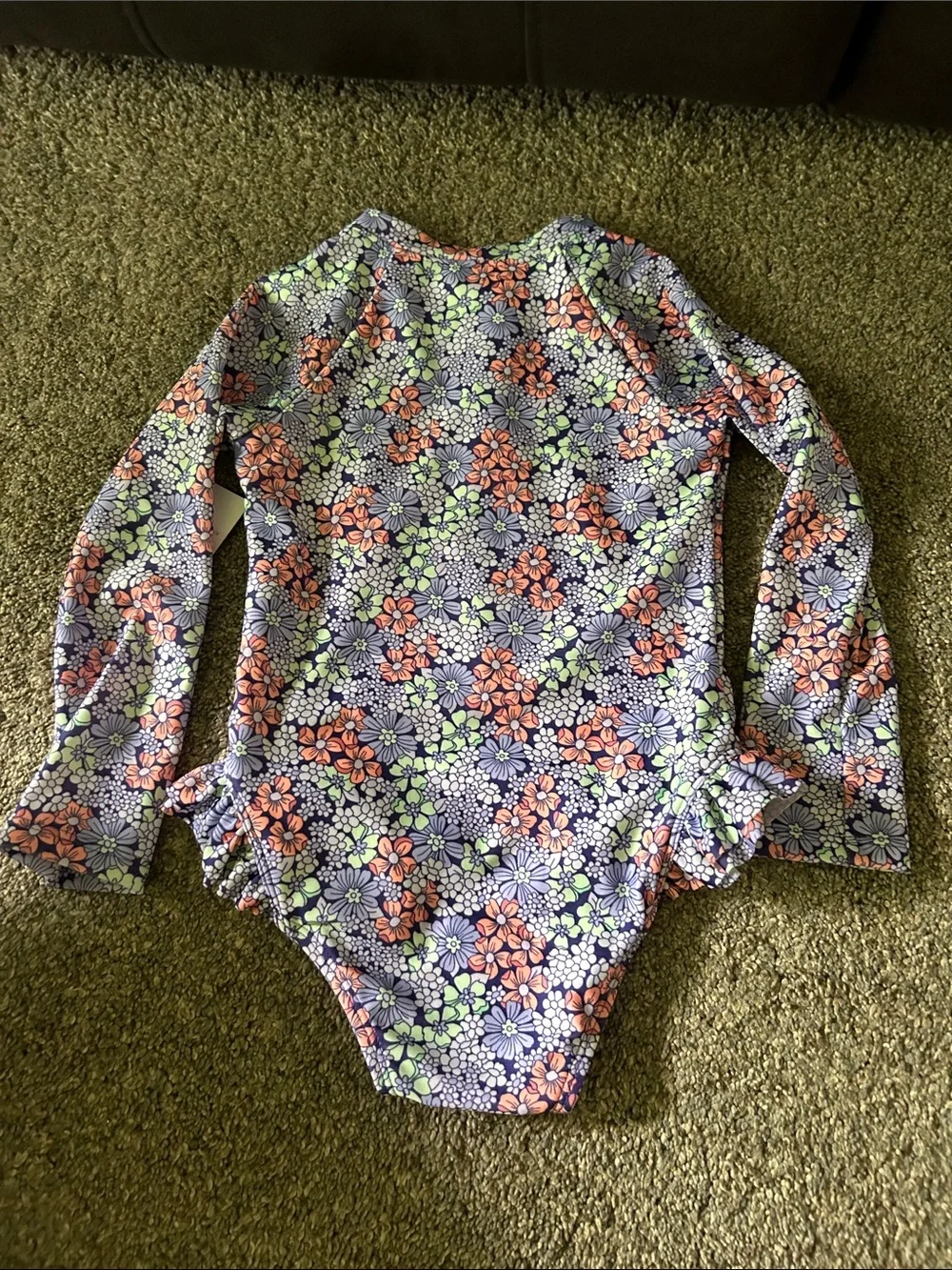 jumping beans Purple Floral Long-Sleeve One-Piece Swimsuit